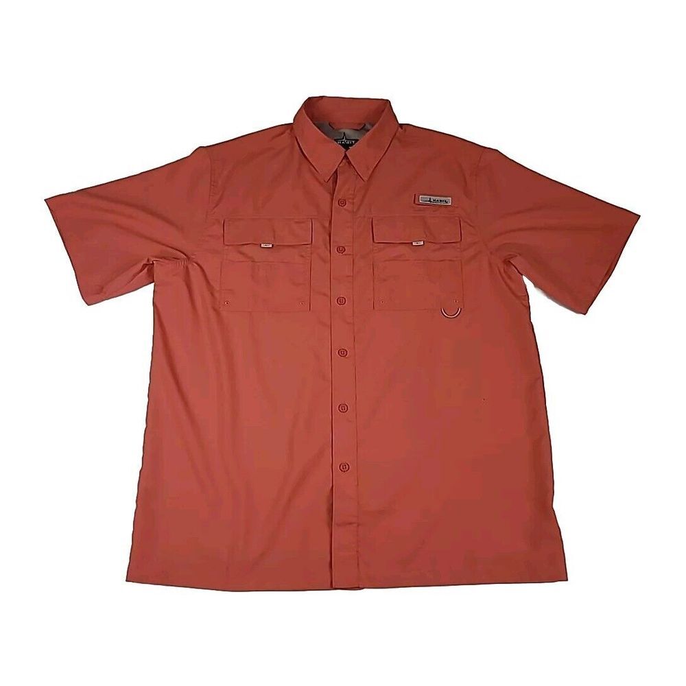 Habit Forage River Shirt Men's Large‎ River Guide Fishing Button Vented